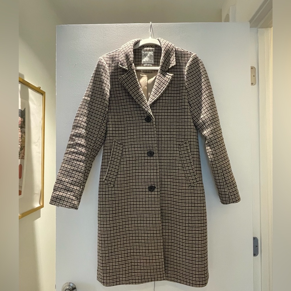 Abercrombie Wool Plaid Coat - Picture 3 of 8